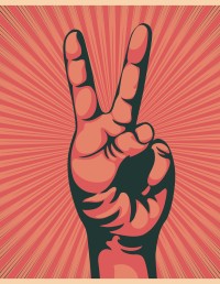 art of a hand in the peace sign